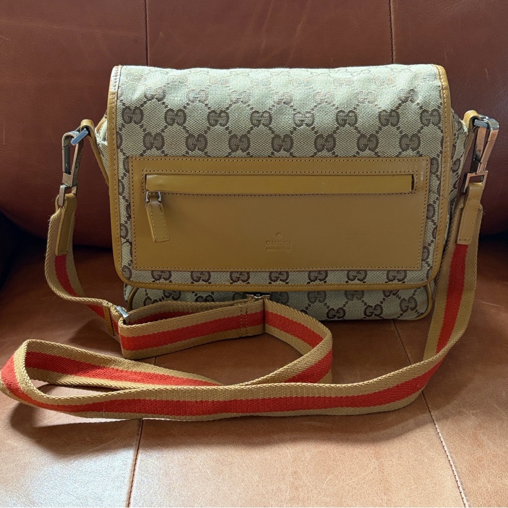 Gucci Beige and Mustard Crossbody Bag